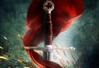 image of a sword with a red flag wrapped around it